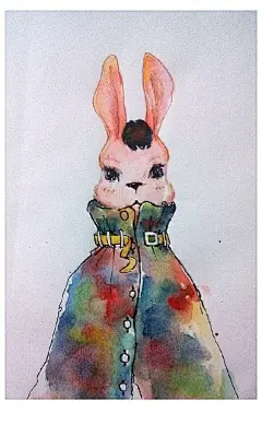 寄一段时光给你-麋鹿milu_插画 水彩 手绘 原创_涂鸦王国插画