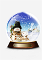 圣诞节雪人水晶球卡通元素