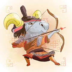 卡通羊  - 源文件下载【酷图网】卡通羊,羊,矢量羊,手绘羊,羊插画,羊插图,拟人羊,羊人,羊射箭,羊年,绵羊,羊角,