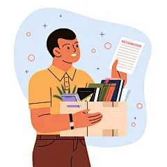 职场公司工作人员白领辞职离职裁员人物形象插画ai矢量设计素材-淘宝网