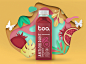 TOA Beverages 果汁 饮料 水果 西瓜 猕猴桃 番石榴 桃子 剪纸 简约 包装 品牌 设计 创意