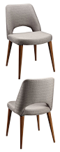 It's hard to resist a sharp silhouette like this one. Upholstered in sharkskin-gray fabric and perched upon sleek tapered legs, our mid-century Townsend Chair is equally suited to the boardroom and the...  Find the Townsend Chair - Set of 2, as seen in th