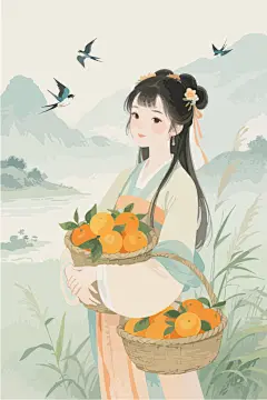 白露节气古风女孩