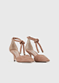 Suede Court Shoes With Ankle Strap for Women | Giorgio Armani : Fine materials and design for this Suede Court Shoes With Ankle Strap by Giorgio Armani Women. Take a look at the official online store now.