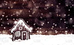 棕色圣诞装饰手工玩具在雪