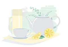 一款免费的春日下午茶矢量插画 UI设计素材——下载请到设计百宝箱 https://uirush.net
