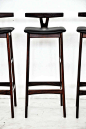 Rosewood and Leather Bar Stools, Denmark, 1960s | From a unique collection of antique and modern stools at https://www.1stdibs.com/furniture/seating/stools/: 