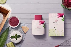 62408时尚高端美容护肤彩妆化产品元素海报VI单页设计场景PS样机素材包 (4)