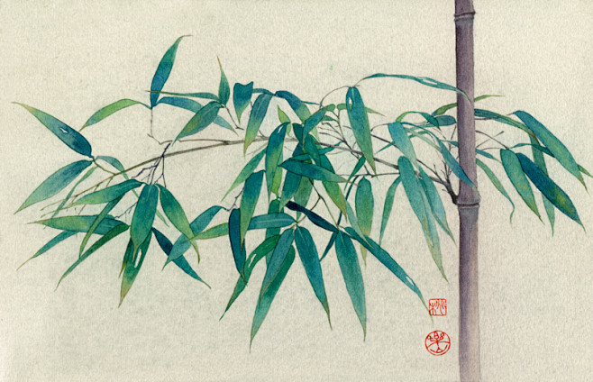 一枝紫竹，赠予好友-桃年