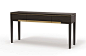 HOLLY HUNT lustania console. wood and brass: 