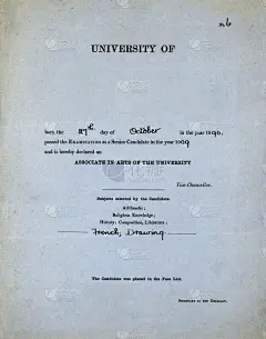 爱德华七世时代风格,证书,大学,不明确的地点,1909,20世纪风格,背景分离,英国,英格兰,玷污的