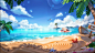 00130-4172249384-solo, Masterpiece, best quality, ultra highres, extremely detailed CG, 8k wallpaper,beach, cloud, day, horizon, ocean, palm_tree