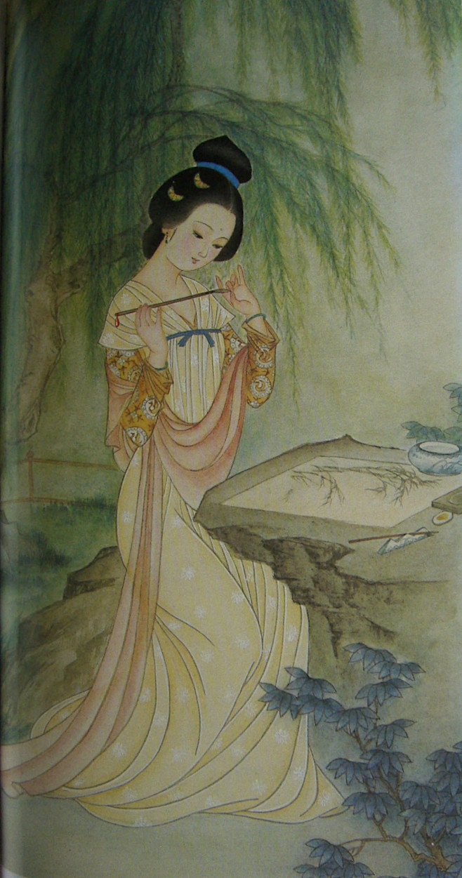 王木兰工笔仕女图