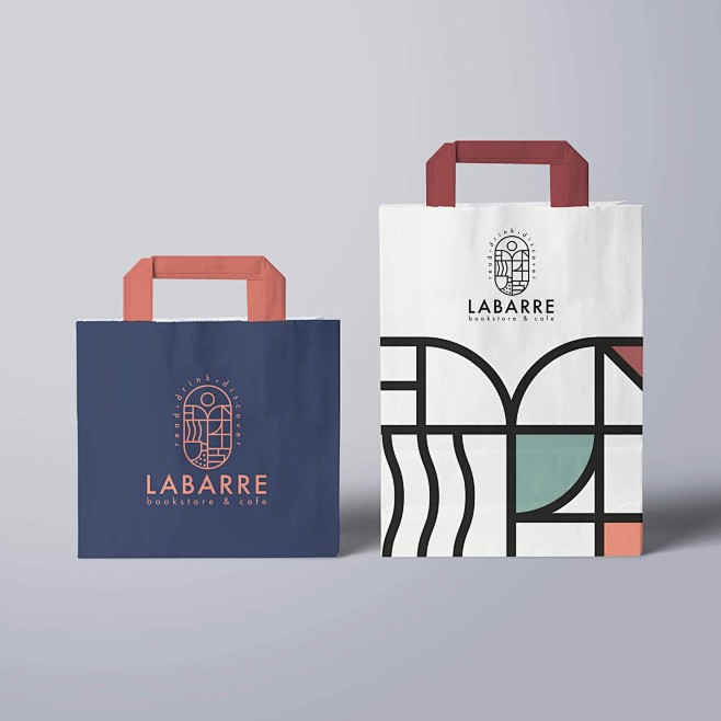 品牌VI设计欣赏：Labarre书店+咖...