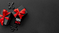Top view black friday sales composition with copy space Free Photo