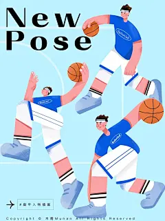 ✍画了个画｜扁平风插画｜篮球男孩插画 - 小红书