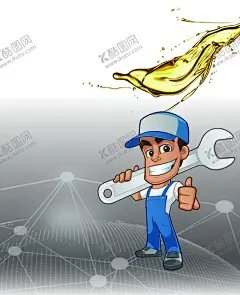 卡通人工具 【酷图网】卡通人,工具,油,工业,包装设计,液压油