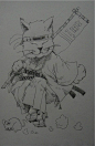 若白作品
 嗷嗷~~好萌。狸猫武士先生。鱼和老鼠不可兼得，猫爷我的座右铭就是一个都不放弃。哇咔咔~~