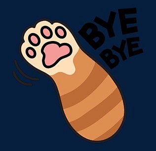 卡通猫爪byebye