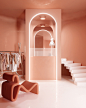 3ds max architecture color corona renderer design Fashion  interior design  showroom visualization