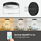 Annaror LED Flush Mount Ceiling Light with Remote Control, 24W 3000K-6500K Dimmable Ceiling Light Fixture, Modern Led Ceiling Lights for Bedroom Kitchen Laundry Room, 11 Inch Black - Amazon.com