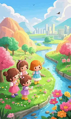 泥巴娃娃儿童孩童男孩矢量插画图形