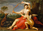 意大利 庞培奥·巴托尼 著名油画作品《戴安娜和丘比特》