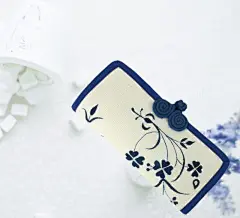 ilure艾洛 手绘青花瓷帆布钱包 