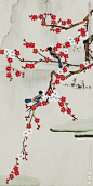 中式玄关无框画喜上眉梢