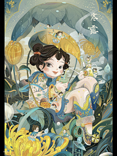 鱼子_YUZI采集到中国风插画师麦可潘插画作品