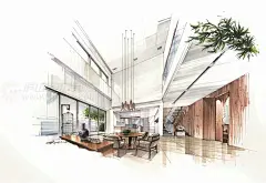 室内手绘设计作品|室内设计|空间/建筑|庐山艺术特训营