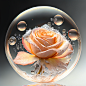 AI绘画 泡泡花朵 香槟玫瑰