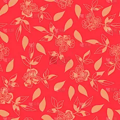 美丽的手绘园林花卉经典设计背景无缝图案向量