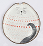 Cat plate by clayopera on Etsy