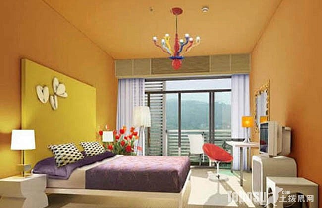 最新三室一厅橙色小孩房阳台飘窗效果图欣赏