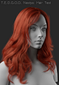 Hair Tests (Nastya and Flora), Anton Sljusar : Testing some hair in Blender. The hair color for Nastya is temporary (I just like the combination of red hair and white diffuse material). Nastya would be brunette or brown-haired while Flora indeed was plann