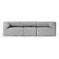 Eave 3 Seat Modular Sofa : Inspired by architecture Eave Modular Sofa takes its name from eaves  the lower edges of the roof that overhang a wall The sofas distinctive detail is its internal eaves  curved upholstered armrests that lend the sofa its expres