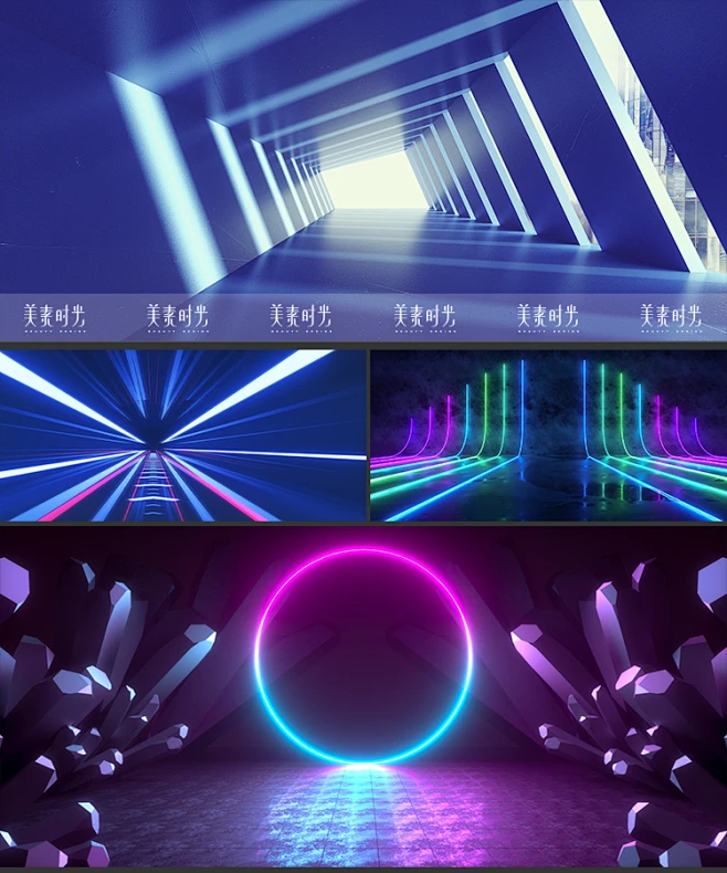 C4D霓虹灯光空间隧道发光波科幻线条C4D工程源文件设计素材C114-淘宝网-花瓣网
