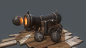 Pirate Cannon, Tobias Koepp : Currently taking a "break" from my other environment because I am creating a diorama scene for Sketchfab's "Artist in Residence" programme. This cannon will be one of the assets in the scene. All texturing