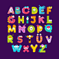 点击图片下载源文件 可爱 卡通 字体设计 英文字体 儿童 教育 创意 24个字母 字母 字体 英文 英文字体设计 