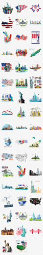 美国旅游旅行留学风景建筑海报素材背景图片PNG