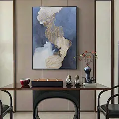 软装纯手绘现代客厅卧室抽象装饰画样板房简约挂画酒店会所办公室-淘宝网