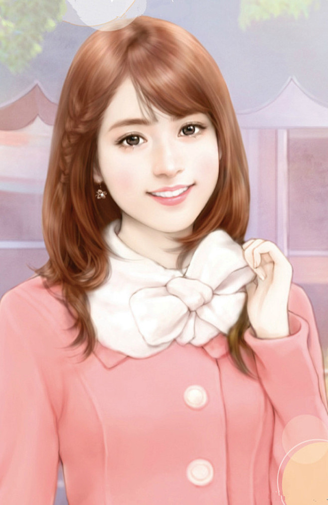 手绘现代美女