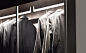 Boffi wardrobe: Antibes with solid structure and sides Antibes : Single-sided wardrobe system with solid structure and sides, available in different finishes, materials and variety of internal solutions. Antibes single-sided wardrobes.