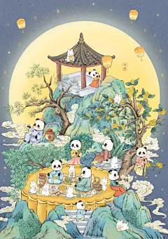 原创插画|古风熊猫小合集 - 小红书
