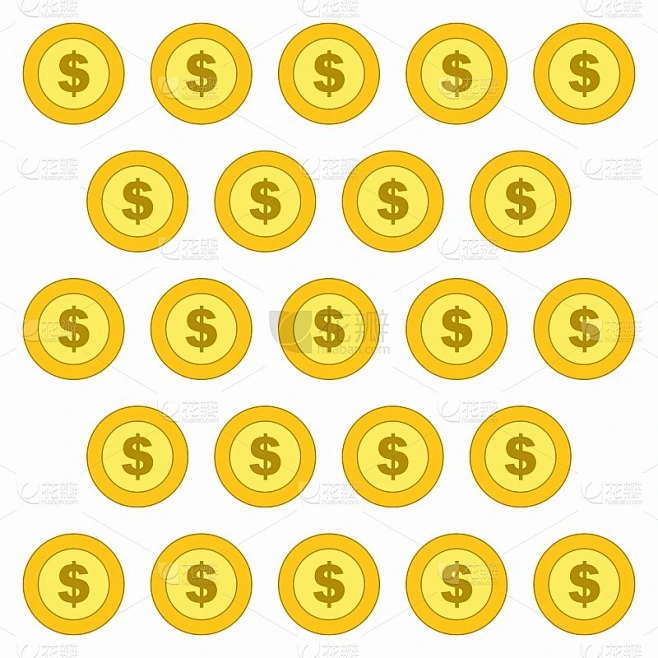 isolated Dollar Coins pattern,vector.图片_其他图片图片素材-花瓣网