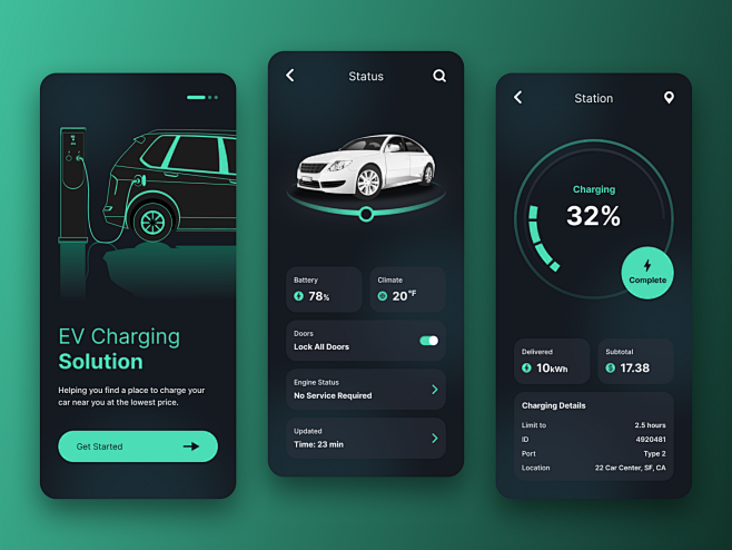 EV Charging Mobile App by Hitesh Sarvaiya for Simform on Dribbble