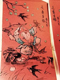 除夕，貼對聯門神-早稻.野兽__涂鸦王国插画