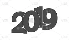 新年快乐2019背景，简单的平面风格