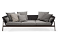 3 seater technical fabric and aluminium sofa PIPER | 3 seater sofa